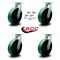 Service Caster 10'' Heavy Duty Green Poly on Cast Iron Caster Set with Swivel Locks , 4PK CRAN-SCC-KP92S1030-PUR-GB-BSL-4 - alternate 3